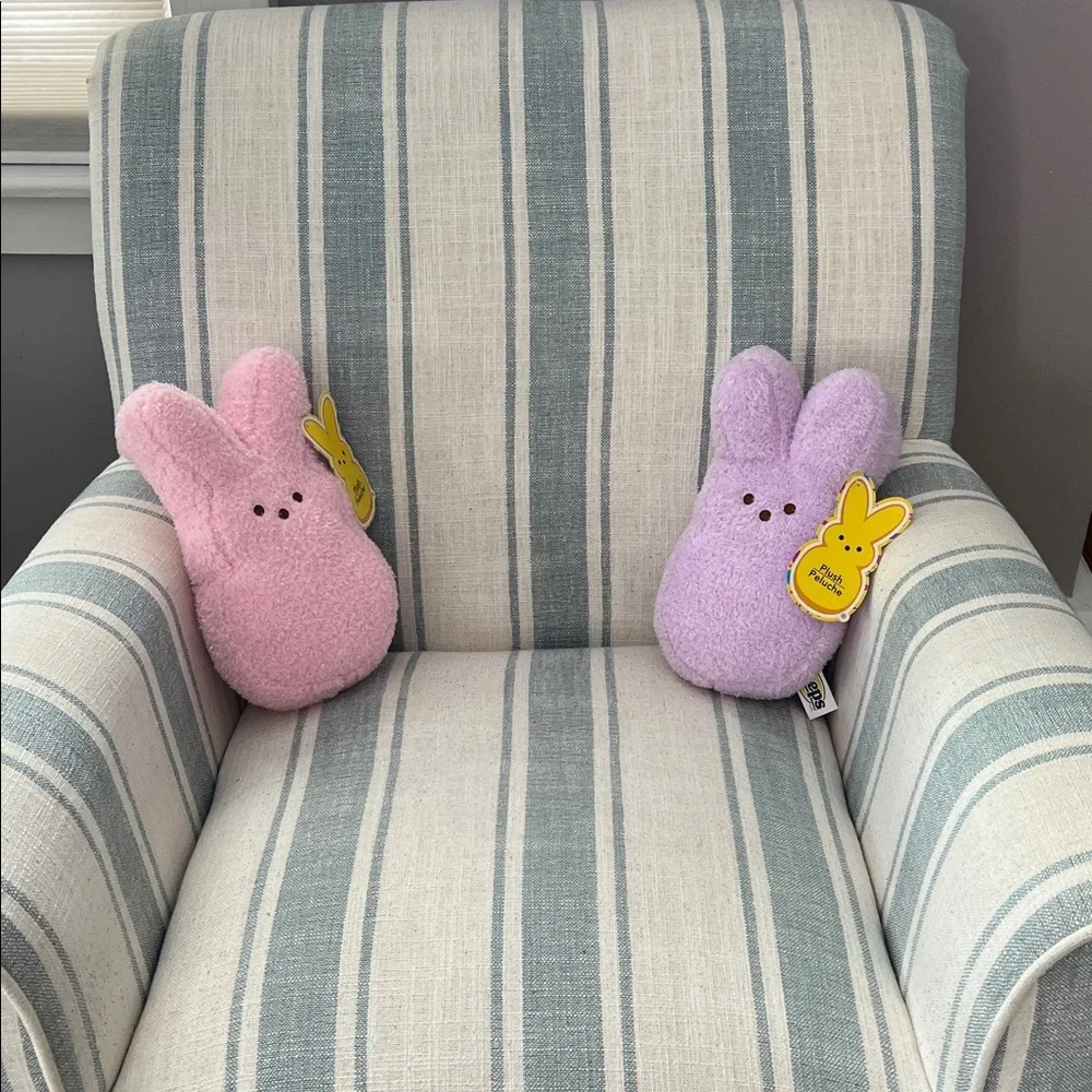 NWT Peeps Plush Bunny Set - Sparkle Purple and Pink Easter 11”